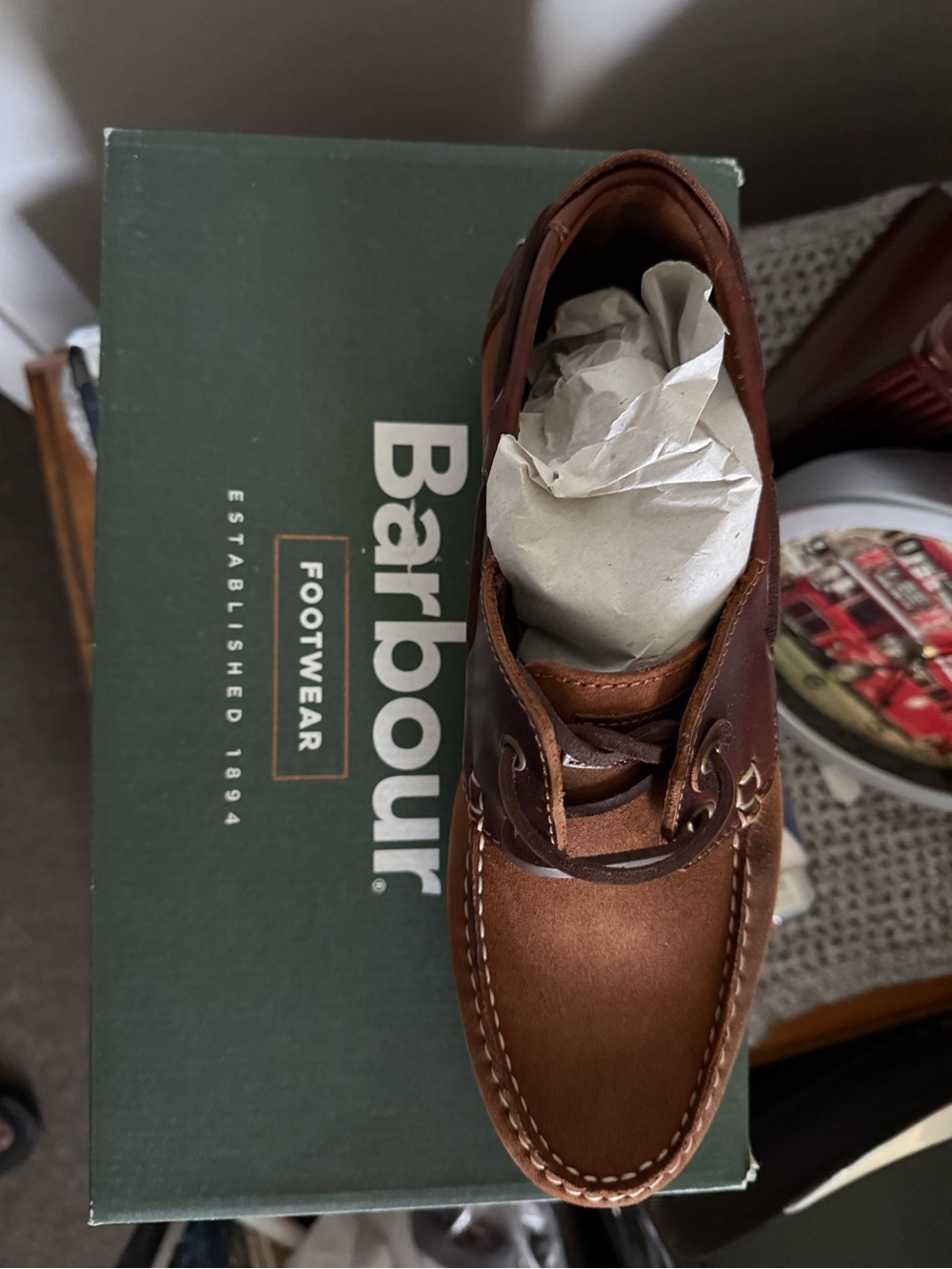 Barbour Men's Tan Leather Chukka Moc Boot